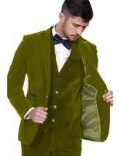  Blazer Jacket Mens Olive Green Color Single Breasted Peak