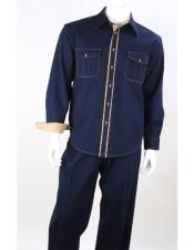  Mens 2 Piece Long Sleeve Denim