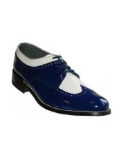  Mens Red-White Leather Two Toned Wingtip