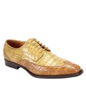  Mens Camel ~ Mustard Lace Up