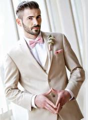  Mens Champagne Color Wedding Suit -