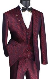  Paisley Floral Suit Ruby- Mens Flower