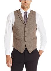  Mens Vest Brown Tweed