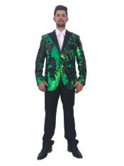  Emerald Green Tuxedo Suit With Black