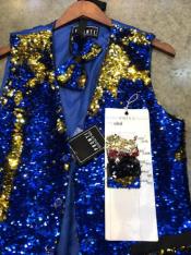  Mens Vest Royal Blue ~ Gold