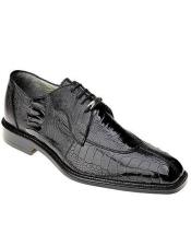  Belvedere Mens Black Ostrich Leg Shoes